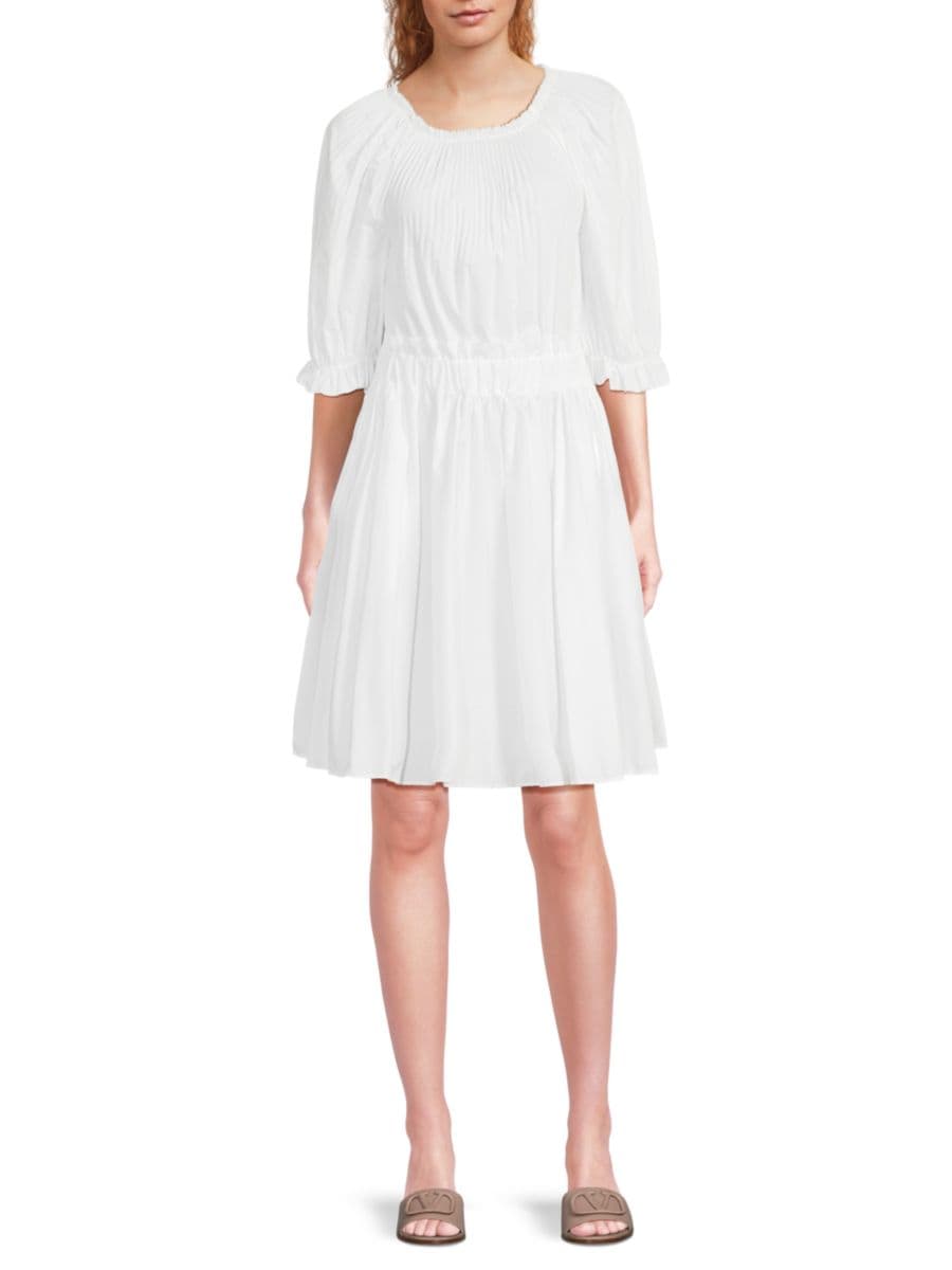 

Платье А-силуэта из хлопковой смеси REDValentino, белый