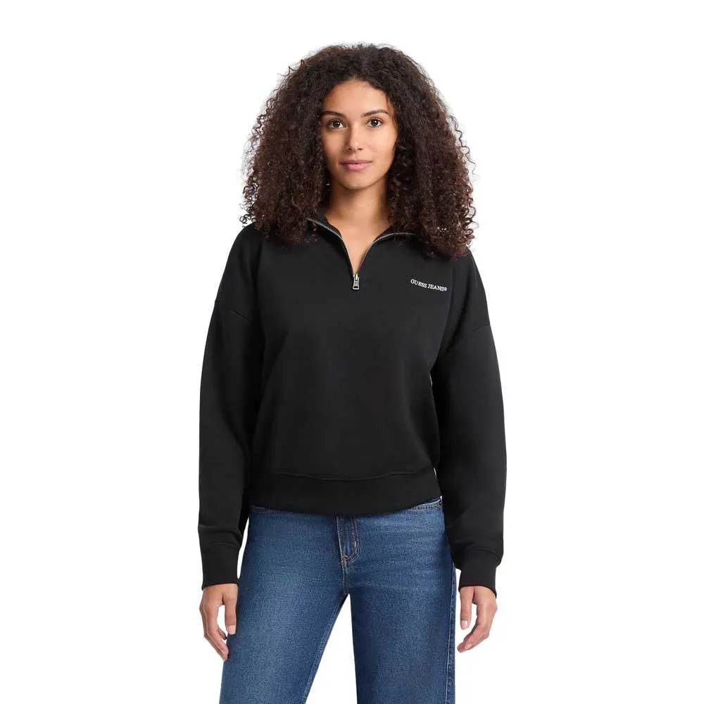 

Толстовка Guess Jeans Dark half zip, черный