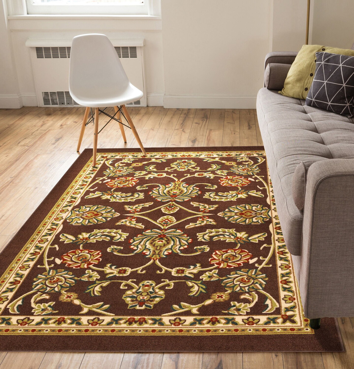 

Коврик нескользящий Sarouk Low Brown Well Woven, коричневый