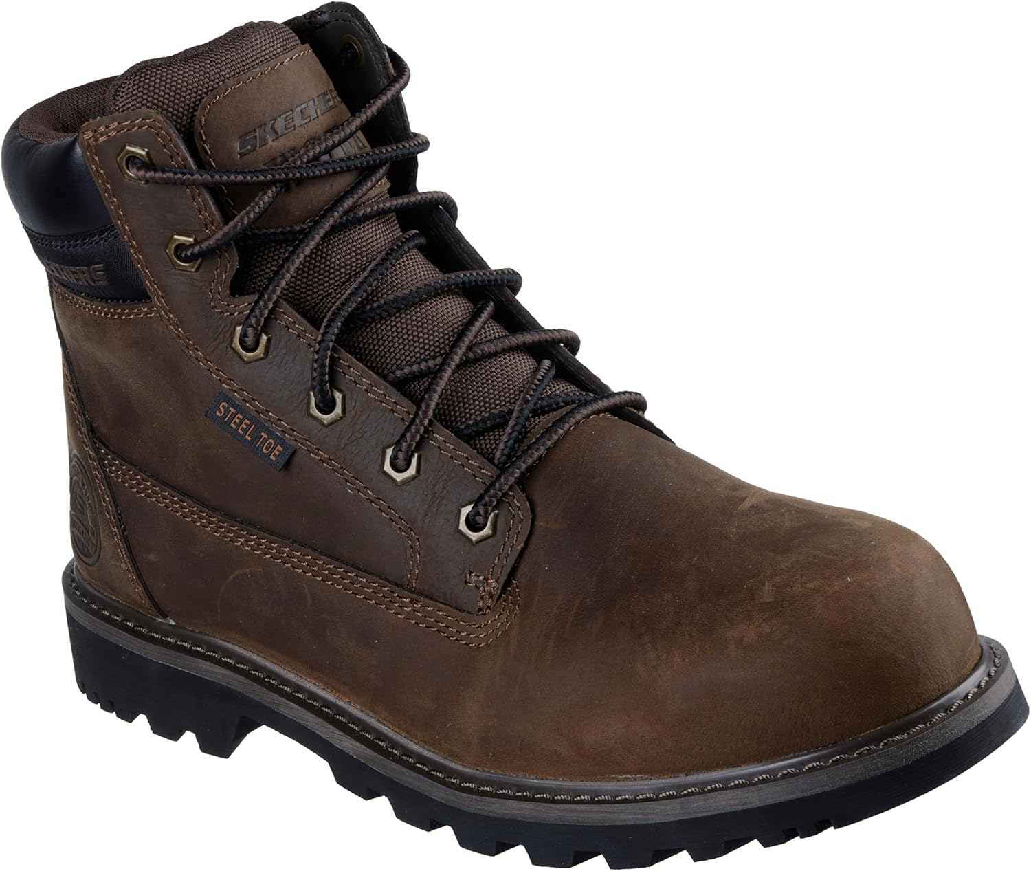 

Мужские ботинки Skechers Longrider с 15 см высоким мягким воротником и стальным носком, коричневый