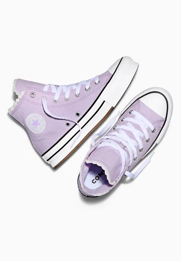 Кроссовки высокие Converse, цвет лавандовый латте белый черный — фото 3