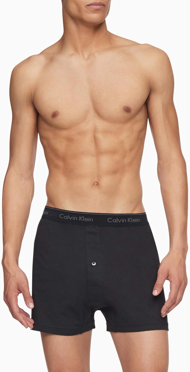 Комплект из 3 мужских трикотажных трусов-боксеров Calvin Klein Cotton Classics, 3 Black — фото 2
