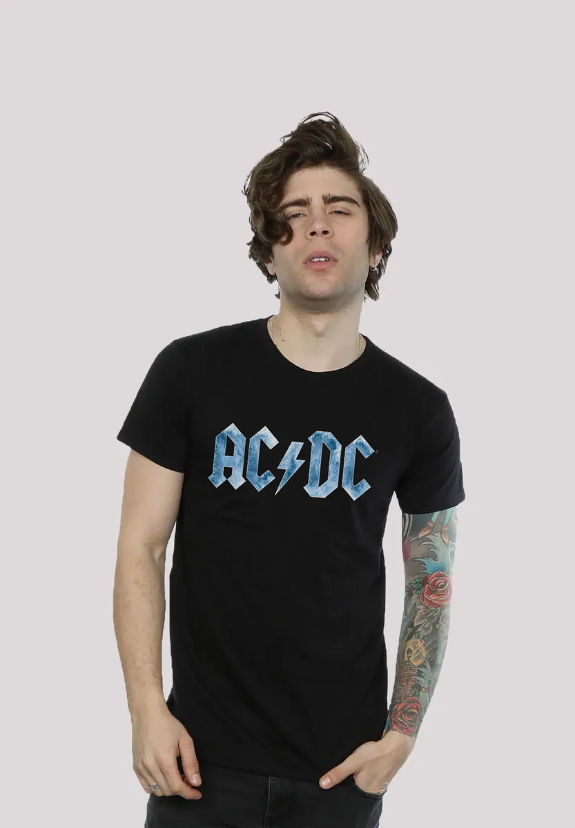 

Футболка F4NT4STIC "ACDC Blue Ice Logo для детей и мужчин", принт, черный