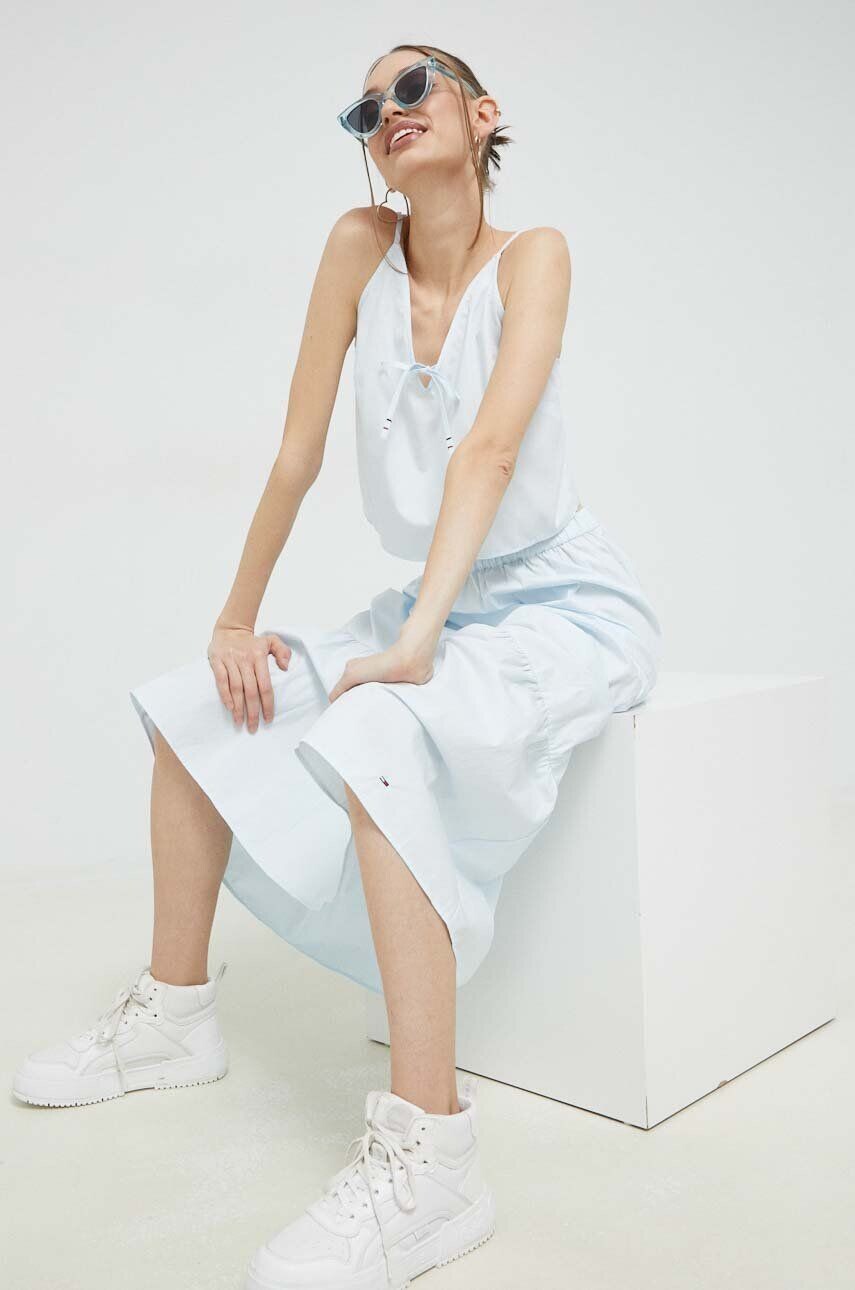 

Хлопковая блузка Tommy Jeans, синий
