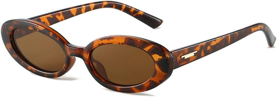 

Популярные модные маленькие овальные солнцезащитные очки для женщин, защита от УФ-излучения UV400, винтажные панк-очки для мужчин, солнцезащитные очки с заклепками, трендовые солнцезащитные очки TKKTLLT, Leopard Tea