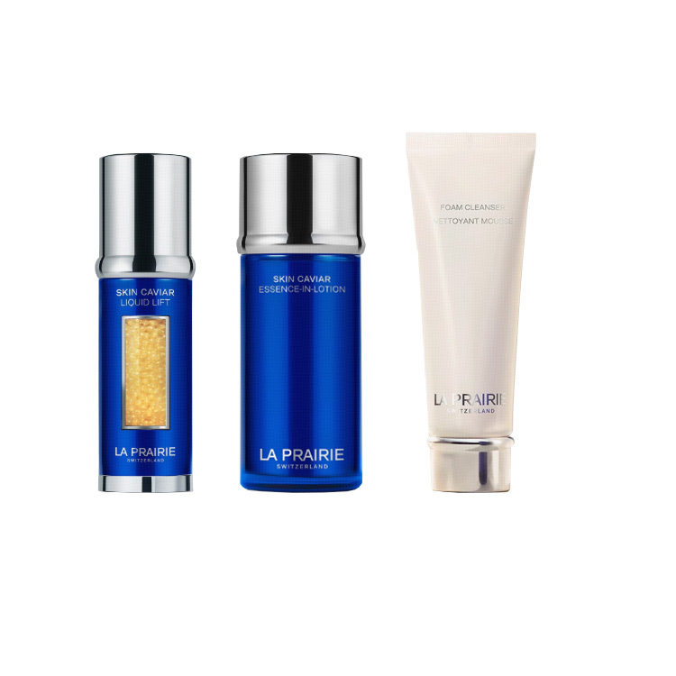 

LA PRAIRIE Набор Laiponi Blue Caviar Anti Gravity: сыворотка, очищающее средство, тоник - увлажняющий, освежающий, восстанавливающий комплект из трех предметов