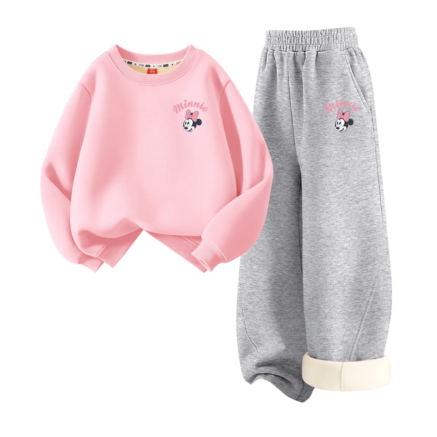Детская повседневная спортивная толстовка Disney, [Thickened and Fleece-Lined]Di Lift K Pink+Di Lift K Heather Gray