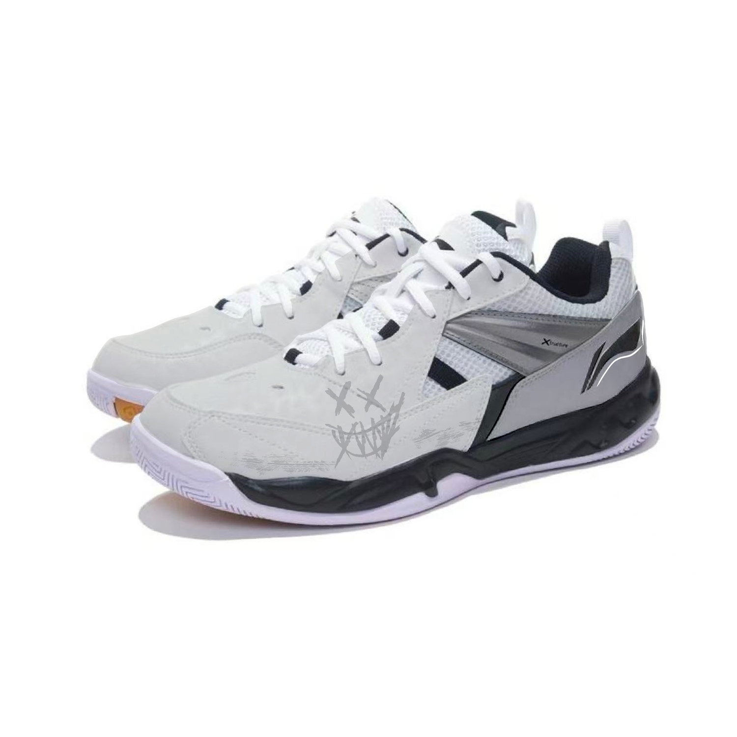 Мужские бадминтонные кроссовки Low top с амортизацией Koba и износостойкостью LINING, серый — фото 4