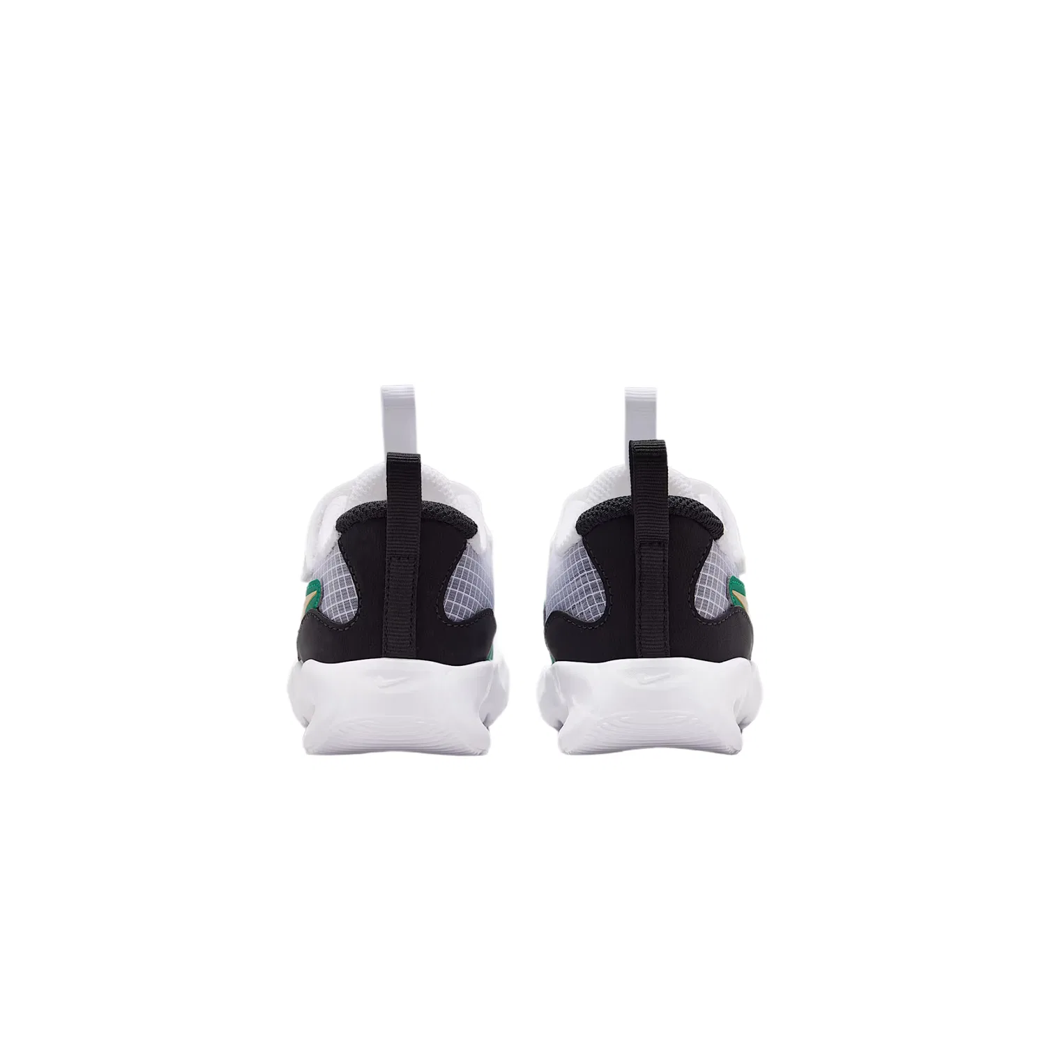 Кроссовки Air Max Nova Fabric Cushioning Breathable Support Low top для малышей и детей младшего возраста Nike, White/Peacock Green/Black/Gold — фото 4