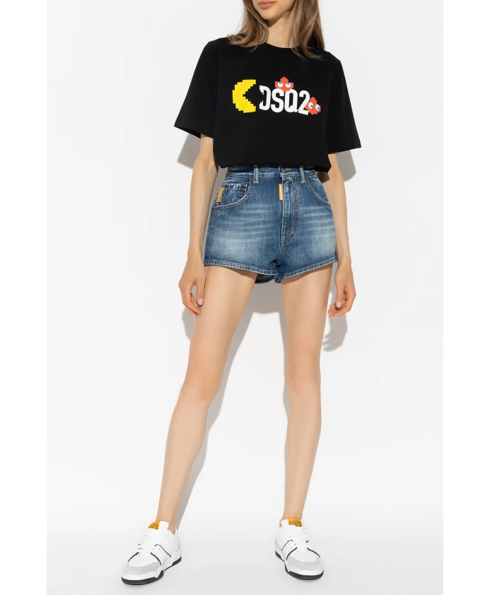 Черная футболка с круглым вырезом Dsquared2, черный — фото 2