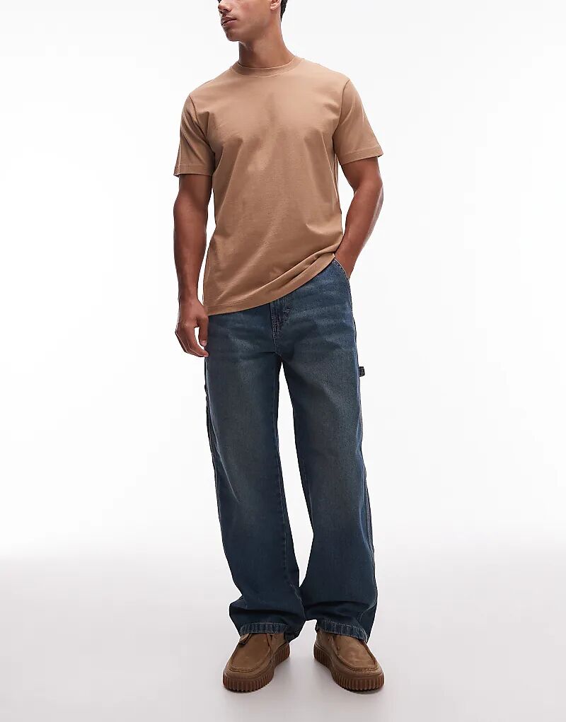

Джинсы Dickies Stevensville Carpenter Wide Leg Denim цвета хаки с синим оттенком