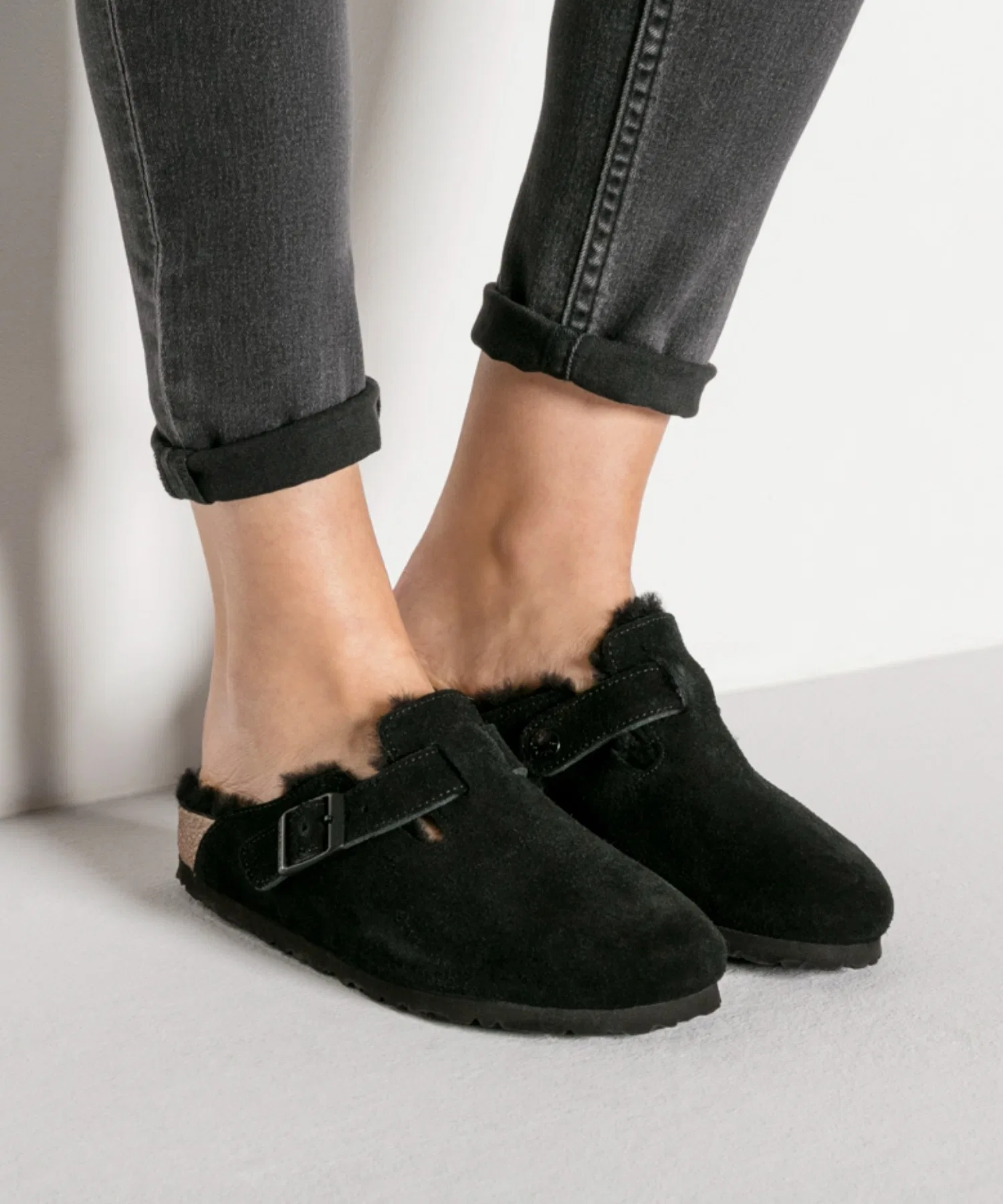 Унисекс сабо BIRKENSTOCK Boston Suede Shearling