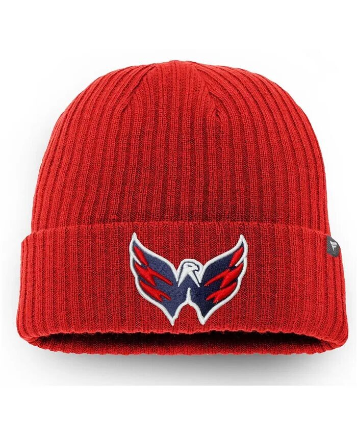 

Мужская красная вязаная шапка с манжетами и манжетами с логотипом Washington Capitals Core Primary Fanatics
