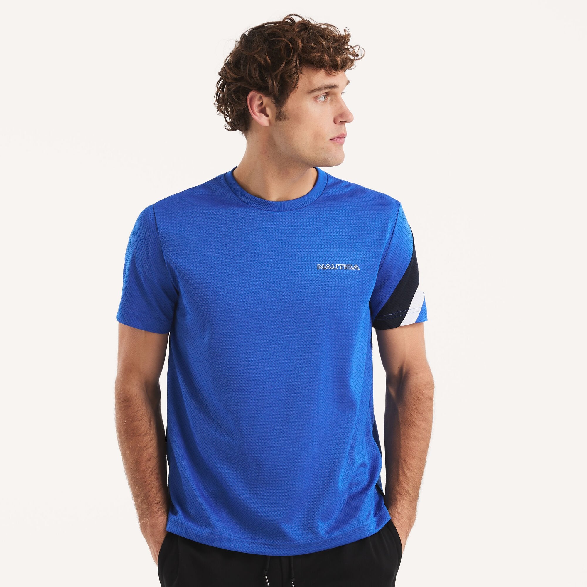

Футболка Nautica Mens Navtech с круглым вырезом, цвет olympic blue