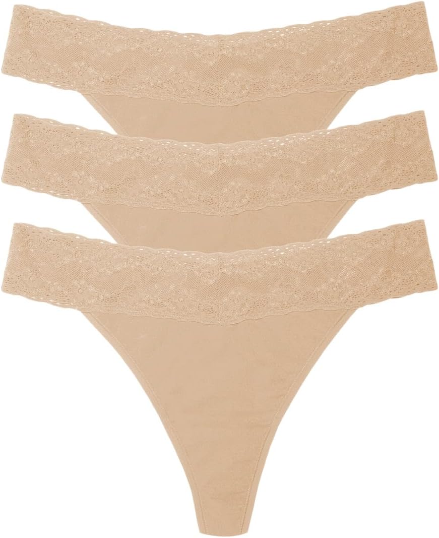 

Стринги Natori Bliss Perfection One Size Classic Thong 3-pack, цвет Cafe
