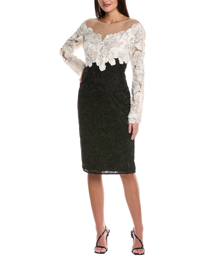 

Tadashi Shoji Платье для коктейля с цветными блоками и кружевом, белый