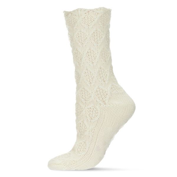 

Вязаный носок с цветочным узором Memoi, Ivory