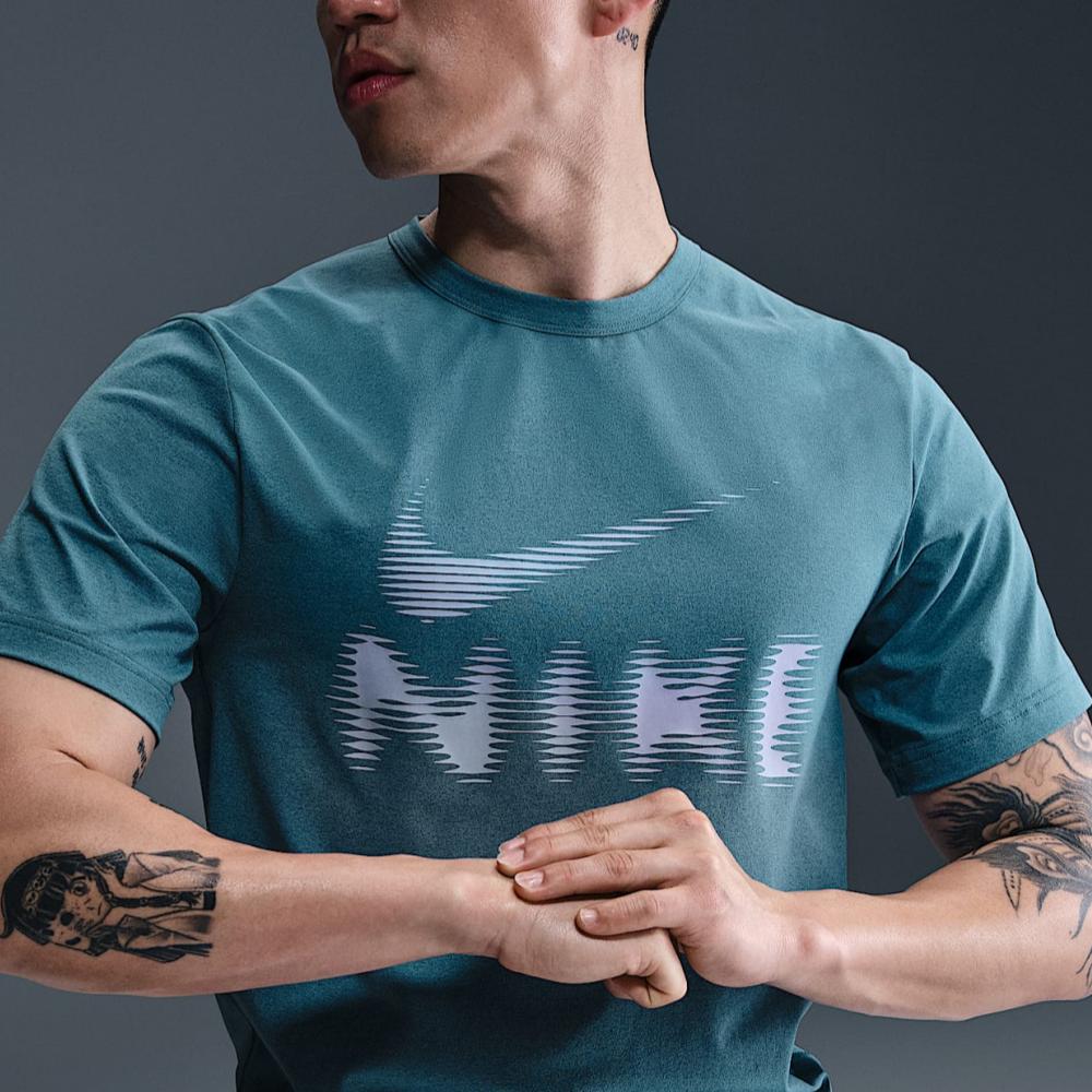 Nike Футболка HYVERSEDRI FIT UV мужская smoke blue — фото 4