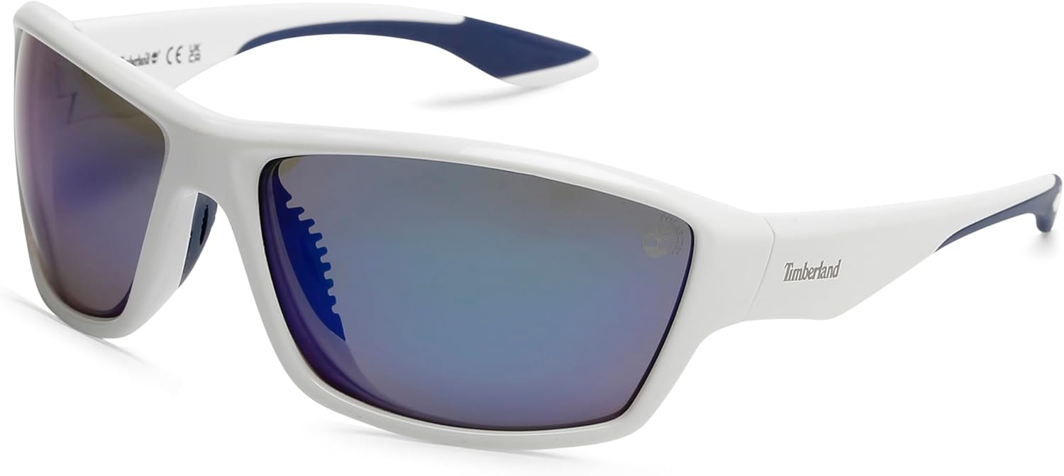 

Timberland мужские Injected Sun Glasses круглые солнцезащитные очки, White/Smoke Polarized