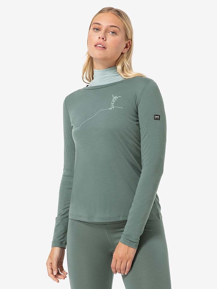 

Лонгслив super.natural Funktionslongsleeve Bergglück, мятный