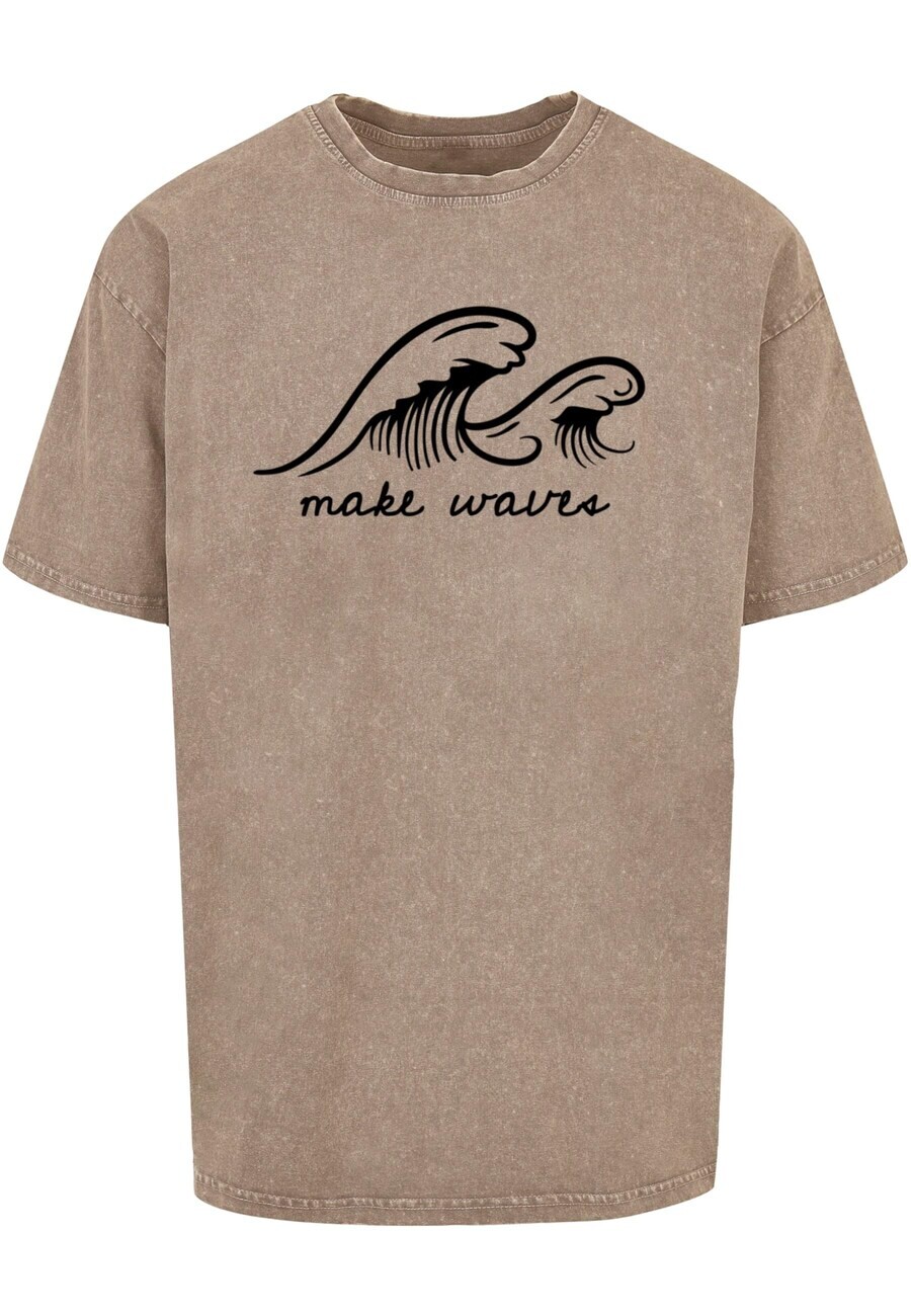

Футболка Merchcode Summer - Make waves, цвет mottled brown