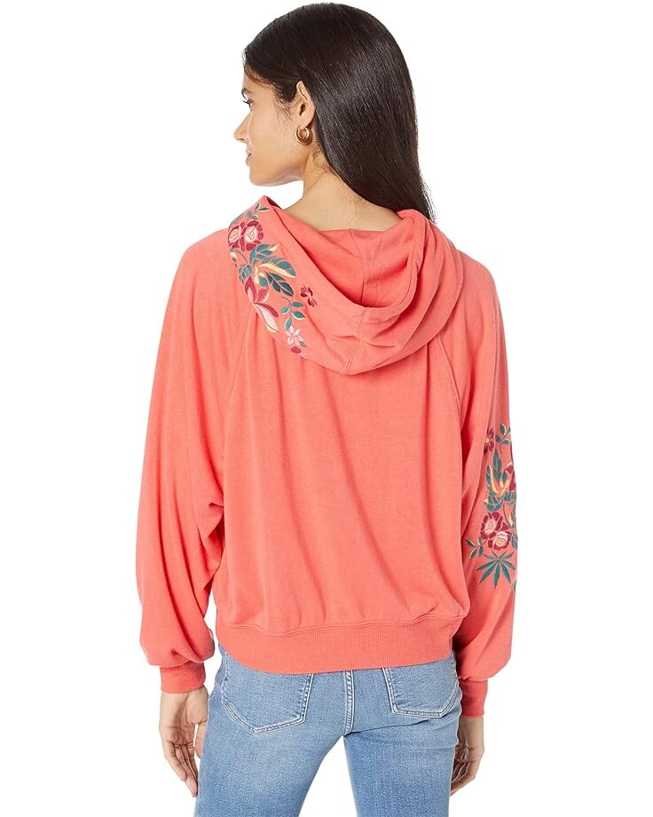 

Худи Wildfox Sacred Lotus Embroidered Towel Terry Sumo Hoodie, цвет Cayenne