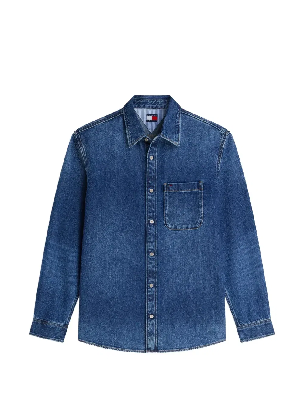 Джинсовая рубашка с нашивкой-логотипом Tommy Hilfiger, синий
