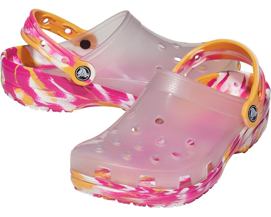 

Сабо Crocs Classic Translucent Clog, цвет White/Multi Marbled