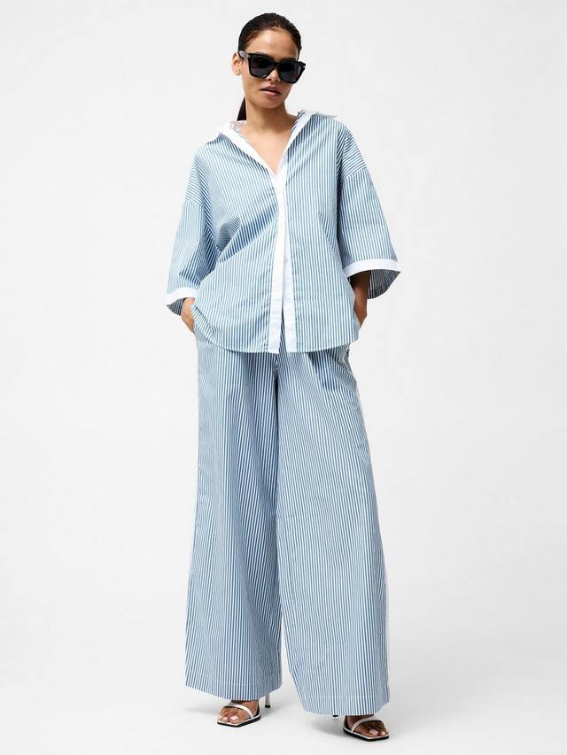 

Рубашка в полоску Cambria French Connection, Linen White/Sky Blue