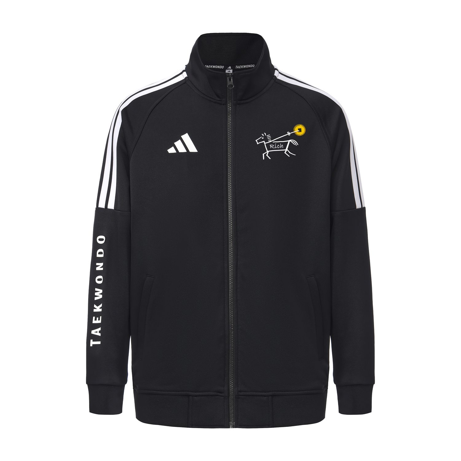 

Adidas Куртка унисекс, черный, белый в полоску, с воротником-стойкой, средней толщины, другие