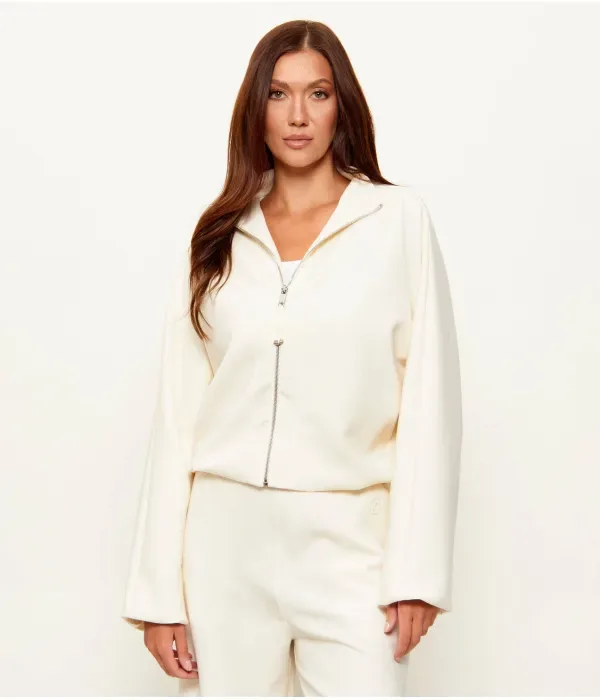 Куртка Эбейя cropped fit Boss, экрю