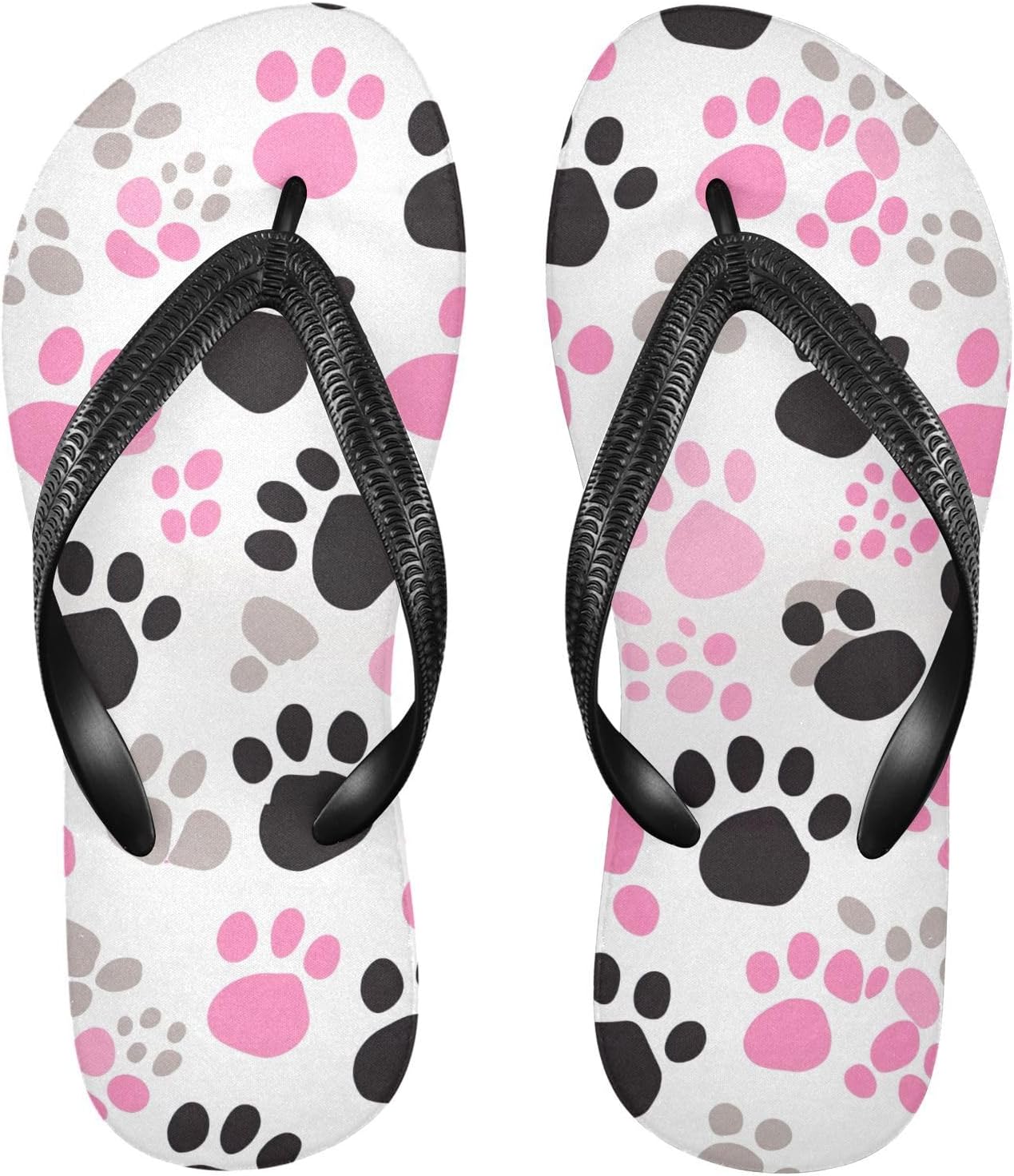 

Милые шлепанцы с отпечатками лап кошки, пляжные шлепанцы, резиновые нескользящие летние тапочки для мужчин и женщин для ходьбы Sinestour, Cute Cat Paw Prints