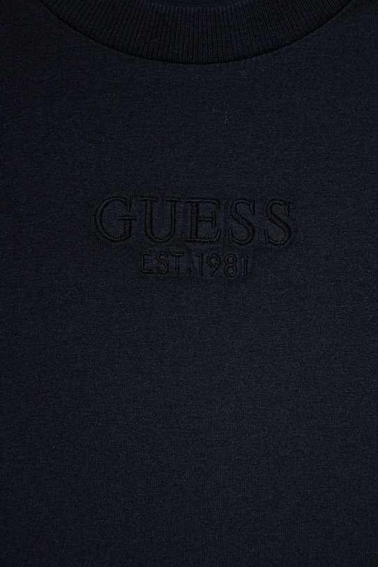Детская хлопковая футболка Guess, темно-синий — фото 3