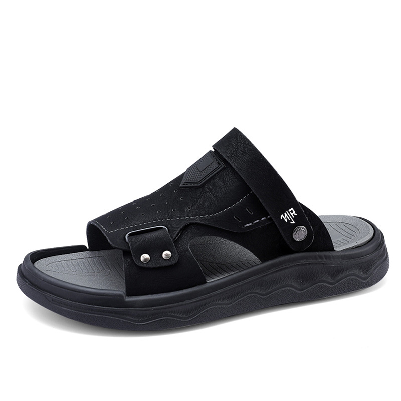 

NANJIREN Пляжные сандалии мужские, черно-серые