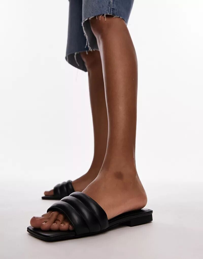 

Черные сандалии на плоской подошве Topshop Pampas