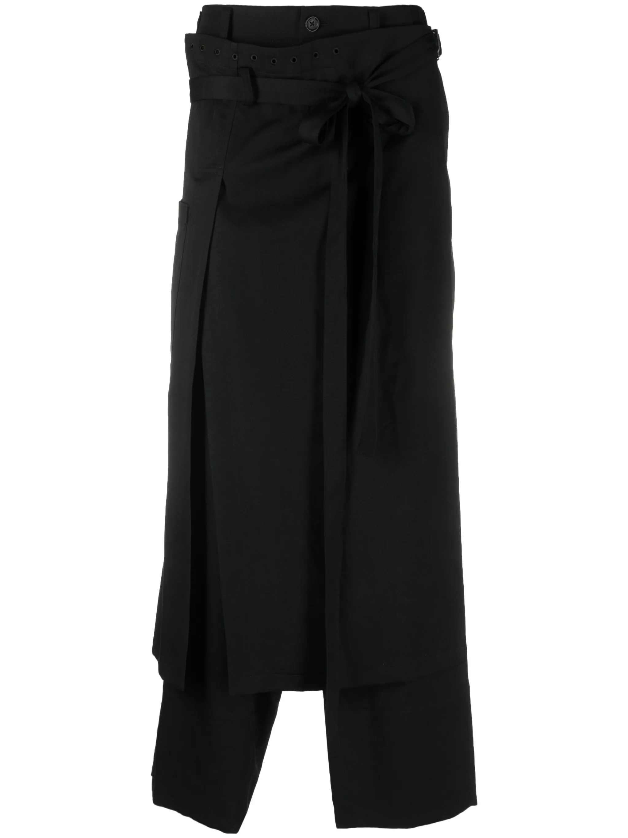 

Прямые брюки с драпировкой Yohji Yamamoto, черный
