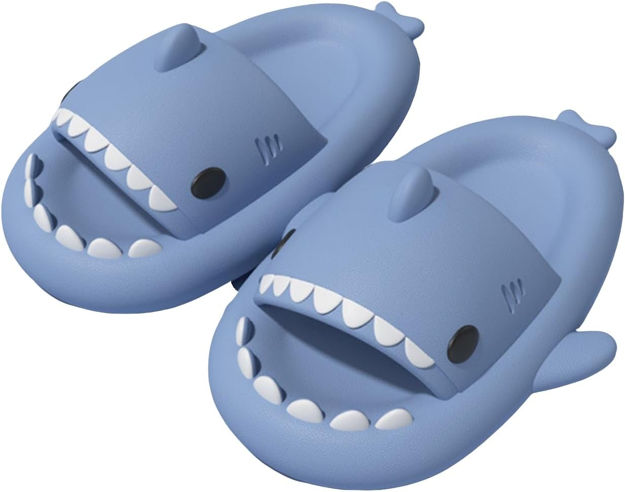 

Тапочки с акулами, унисекс шлепанцы с акулами, толстая нескользящая подошва, сандалии с открытым носком для двоих, милые пляжные шлепанцы Ythspnze, синий