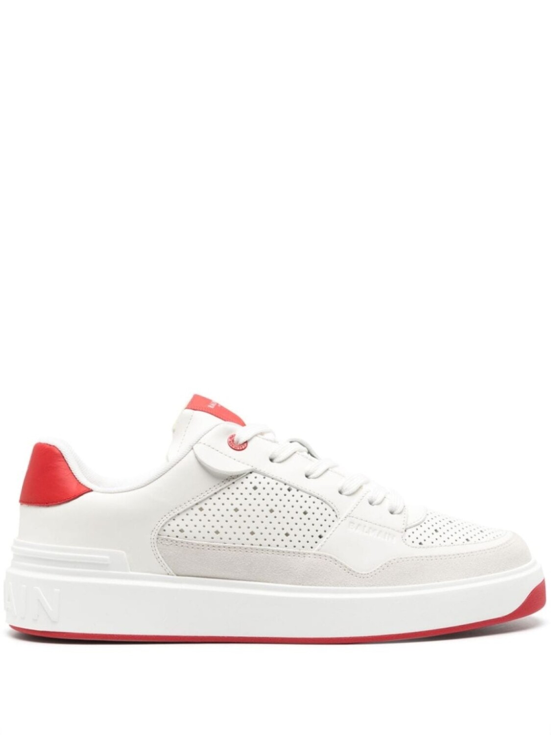 

Кроссовки Balmain B-Court Flip BM0VI349LPTC, белый/красный