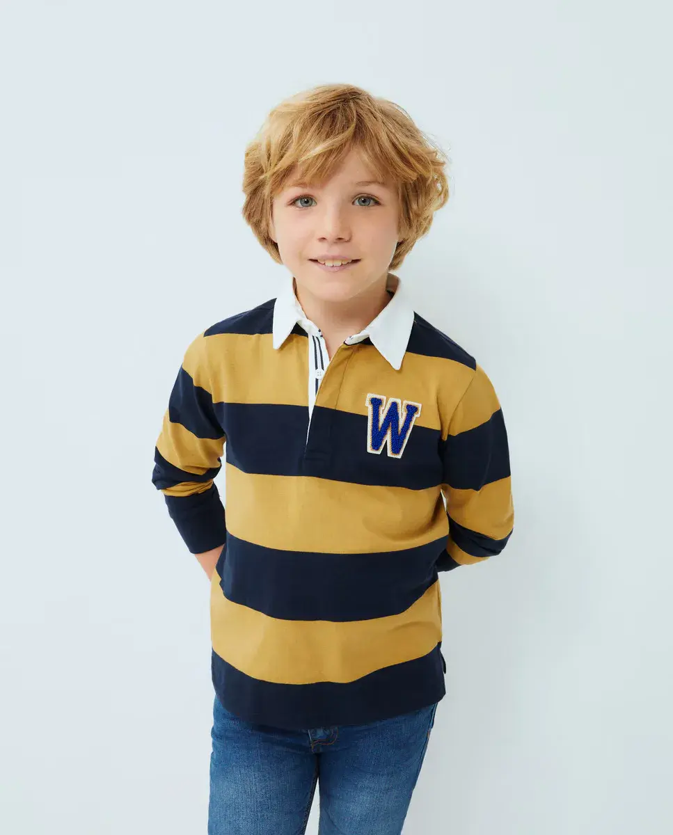 

Рубашка-поло для мальчика с длинными рукавами и полосками Kids El Corte Inglés, желтый