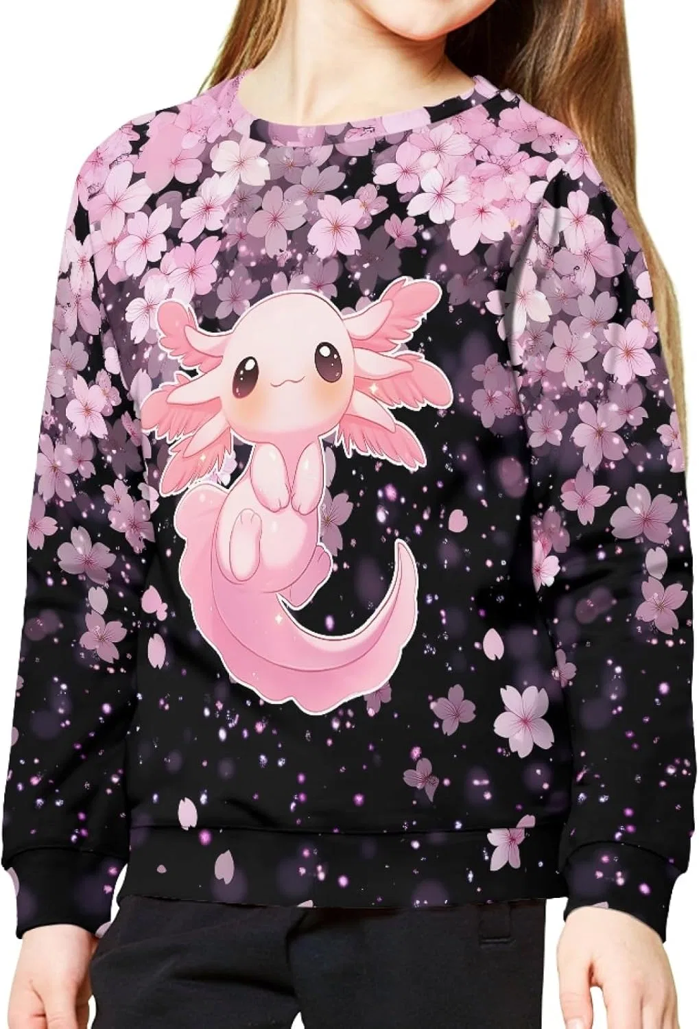 Детский свитшот с принтом, ZPINXIGN, 1 Axolotl Sakura