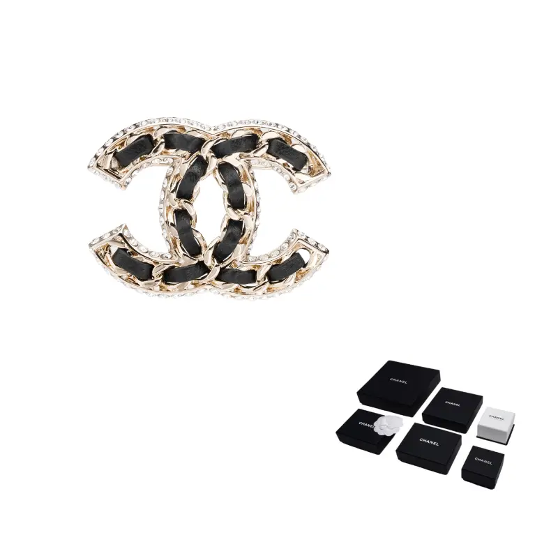 

CHANEL Брошь металлическая для женщин, черная