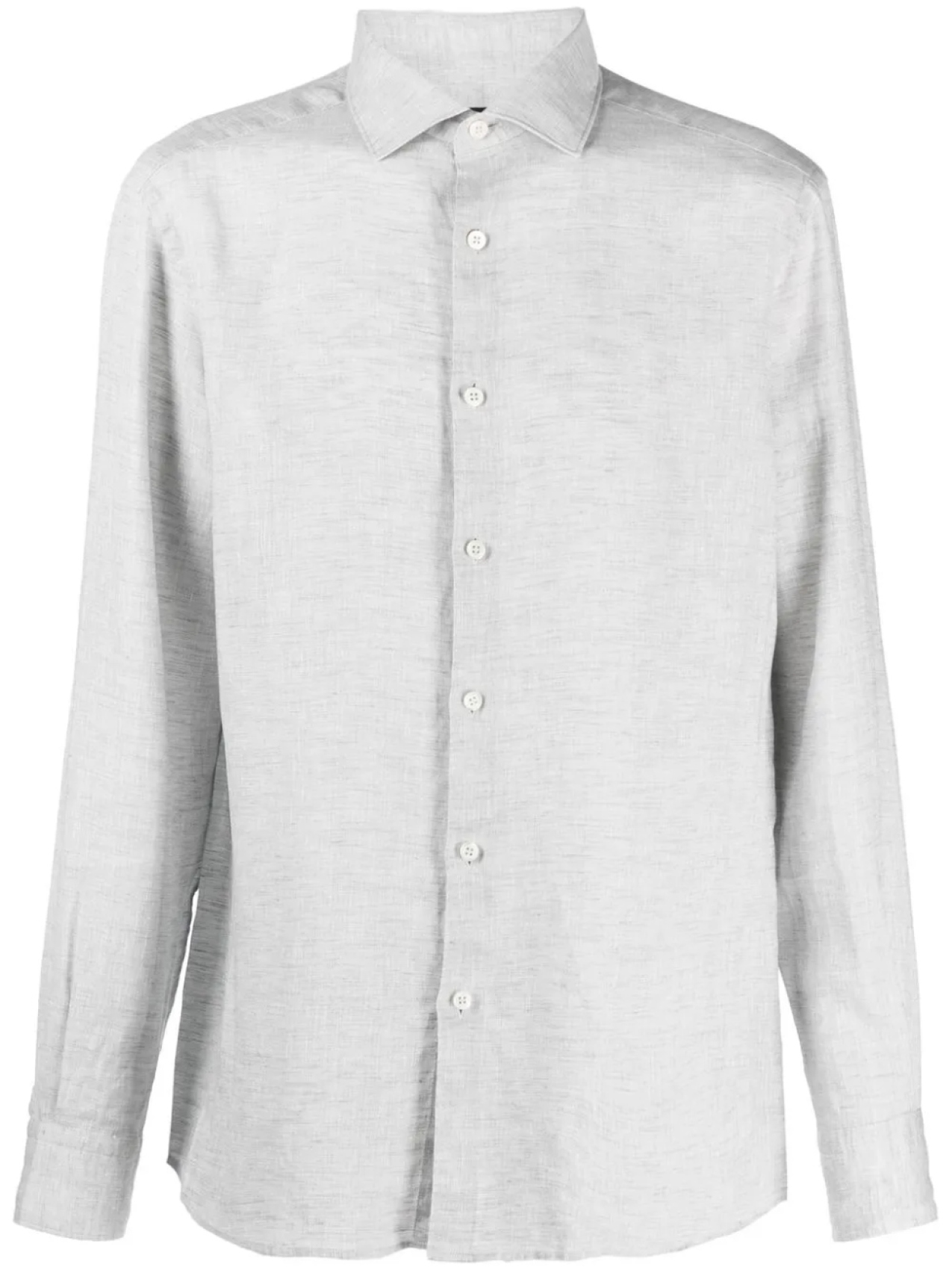 

Zegna льняная рубашка с длинными рукавами, серый