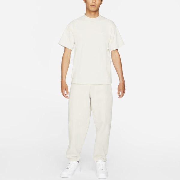 Футболка men's lab solo swoosh basic sports short sleeve light bone white t-shirt Nike, белый — фото 4