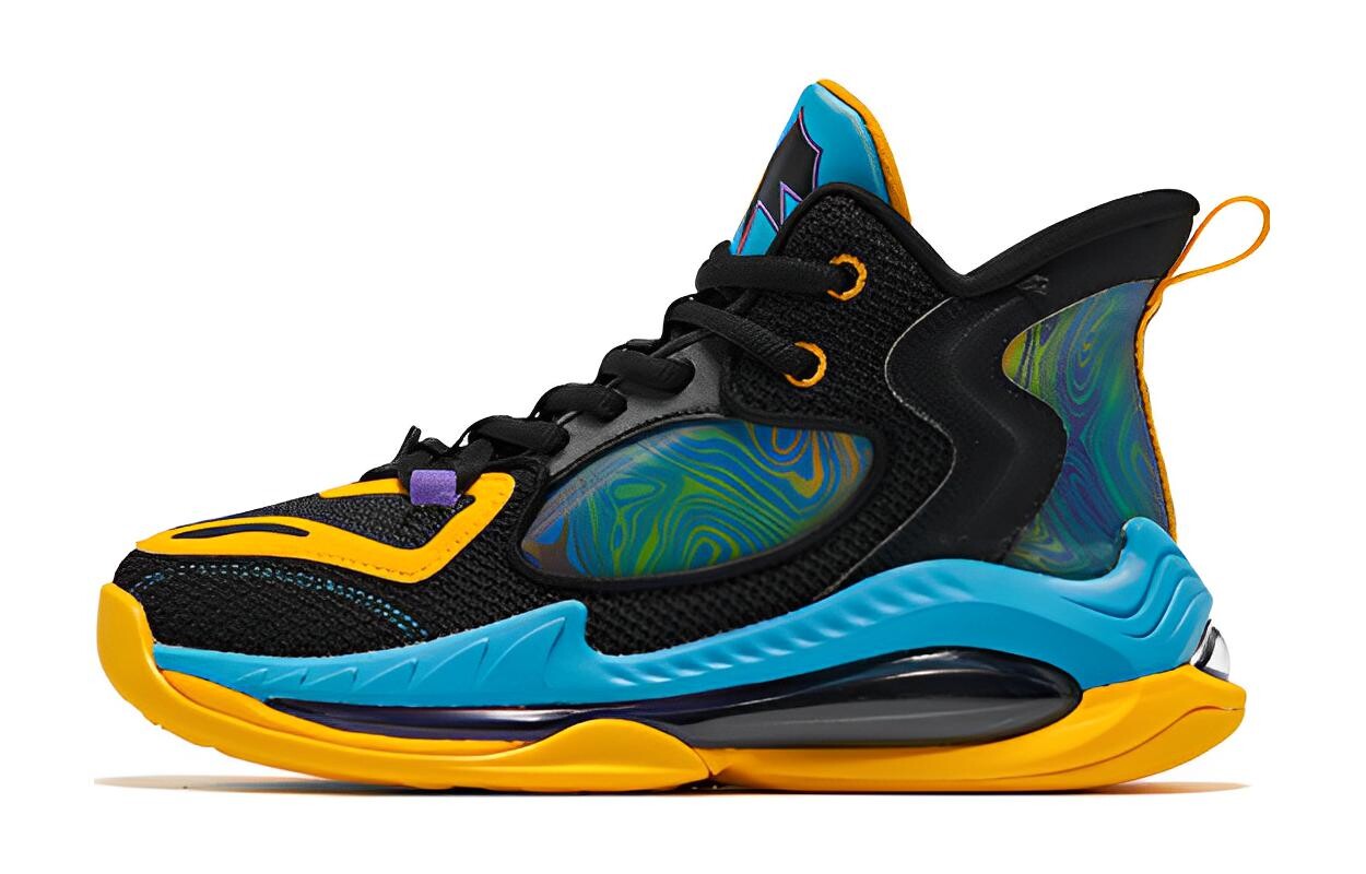 

Детские баскетбольные кроссовки GS High-top Blue/Yellow Qiaodan
