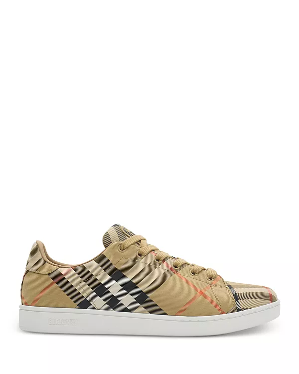 Женские кроссовки в клетку Burberry, бежевый