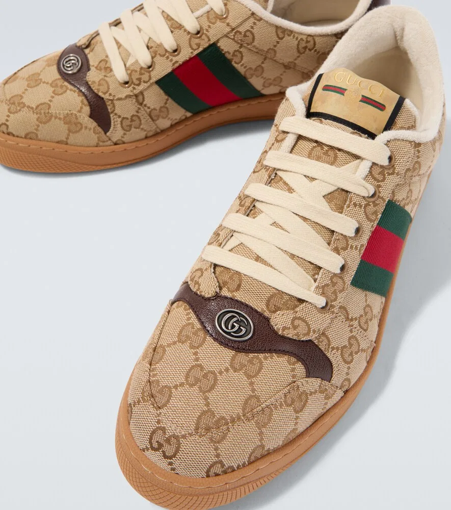 Кроссовки Screener GG Canvas Gucci, коричневый — фото 3