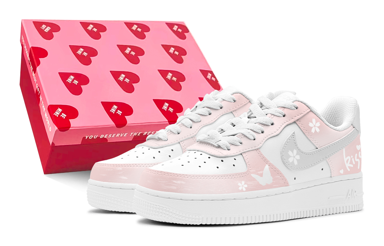 

Детские кроссовки для скейтбординга Air Force 1 LE Low Top для подростков Nike, персик