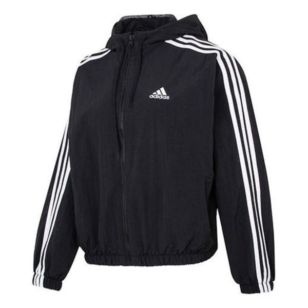 

Куртка Essentials 3 полоски тканая ветровка азиатские размеры Adidas, черный