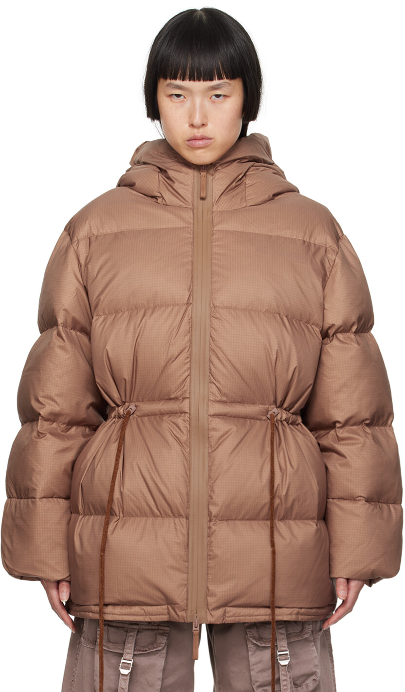 

Коричневый пуховик с капюшоном Ирисочно-коричневый Acne Studios