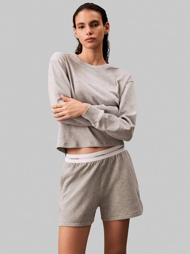 

Топ для отдыха с логотипом french terry Calvin Klein, цвет Grey Heather